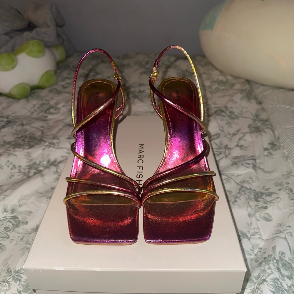 Marc Fisher Metallic Pink and Gold Heels